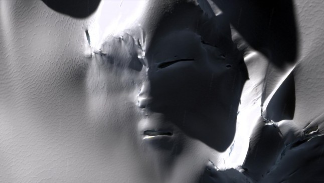 Google Earth user thinks they've found a face in Antarctica https://earth.google.com/web/@-72.01102961,168.58009782,2058.18476435a,1022.10160223d,35y,83.48803732h,0t,0r/data=CgRCAggBOgMKATBCAggASg0I____________ARAA?authuser=0