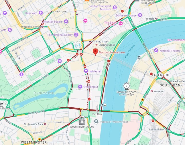 Major London roads gridlocked during farmers' protest outside Parliament google maps locator traffic