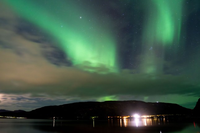 Mandatory Credit: Photo by Manuel Romano/NurPhoto/REX/Shutterstock (14742321d) The Aurora Borealis, commonly known as the Northern Lights, are seen in the sky above Alta, Norway, on September 26, 2024. Northern Lights In Alta, Norway - 26 Sep 2024