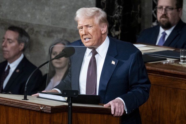 Mandatory Credit: Photo by Michael Brochstein/ZUMA Press Wire/Shutterstock (15179671u) President DONALD TRUMP speaking to a joint session of Congress at the U.S. Capitol in Washington, D.C. President Donald Trump Addressing Congress, Washington, District of Columbia, USA - 04 Mar 2025