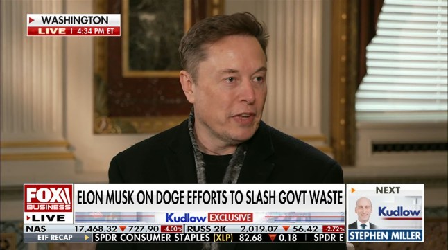 GRAB Elon Musk interviewed live at the White House by Larry Kudlow on Fox News, Monday afternoon March 10 2025