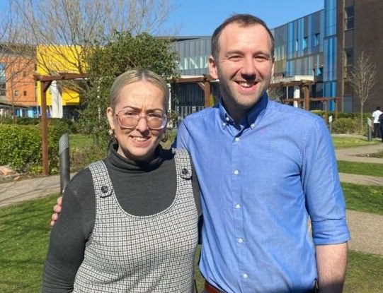 Danielle Peebles and Dr Dan Whittam, who was part of the medical team that got Danielle moving again