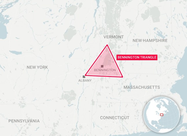 The spooky hauntings in 'America's Bermuda triangle' - map