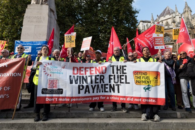 Protest against the winter fuel payment changes.