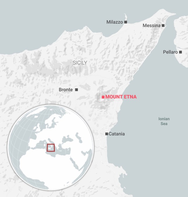 Mount Etna locator sicily Metro Map