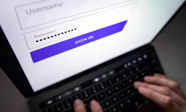 BERLIN, GERMANY - JANUARY 08: Symbolic picture to the topic of data security. A person logs in to an account with a password on January 08, 2020 in Berlin, Germany. (Photo by Janine Schmitz/Photothek via Getty Images)