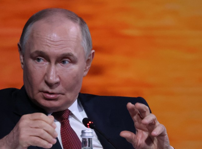 SAINT PETERSBURG, RUSSIA - JUNE 20: (RUSSIA OUT) Russian President Vladimir Putin speaks during the plenary session of the 28th Saint Petersburg International Economic Forum SPIEF 2025, June 20, 2025, in Saint Petersburg, Russia. President Vladimir Putin attended the annual major economic forum. (Photo by Contributor/Getty Images)