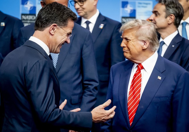 Mandatory Credit: Photo by Robin Utrecht/Shutterstock (15373166aa) NATO chief Mark Rutte met US President Donald Trump during a group photo at the World Forum. The Netherlands is hosting the 2025 NATO summit. NATO Summit, Day 2, The Hague, The Netherlands - 25 Jun 2025
