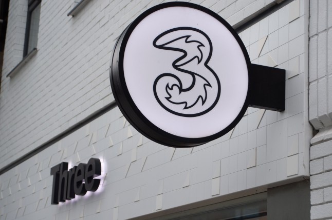 The Three mobile phone store in Slough High Street, Berkshire.