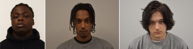 Undated handout photo issued by the Crown Prosecution Service of (left to right) Nii Mensah, Jakeem Rose, and Ugnius Asmena who have been found guilty at the Old Bailey of an arson attack on a warehouse linked to Ukraine on behalf of the terrorist Wagner Group. Issue date: Tuesday July 8, 2025. PA Photo. Photo credit should read: CPS/PA Wire NOTE TO EDITORS: This handout photo may only be used for editorial reporting purposes for the contemporaneous illustration of events, things or the people in the image or facts mentioned in the caption. Reuse of the picture may require further permission from the copyright holder.