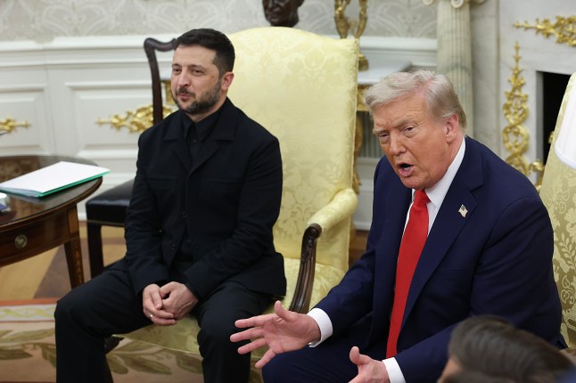 WASHINGTON, DC - AUGUST 18: U.S. President Donald Trump meets with Ukrainian President Volodymyr Zelensky in the Oval Office at the White House on August 18, 2025 in Washington, DC. President Trump is hosting President Zelensky in the Oval Office at the White House for a bilateral meeting and later an expanded meeting with European leaders to discuss a peace deal between Russia and Ukraine. (Photo by Anna Moneymaker/Getty Images)