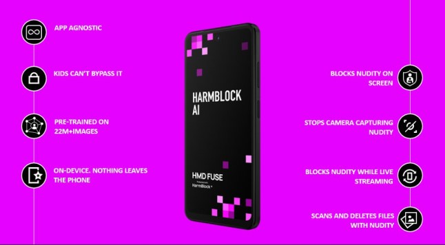 WORLD-FIRST NEW SMARTPHONE DESIGNED FOR CHILDREN BLOCKS NUDE CONTENT FROM THE CAMERA AND ACROSS ALL APPS Human Mobile Devices, SafeToNet and Vodafone committed to supporting better online experiences for children with new safer smartphone: HMD Fuse protected with HarmBlock+