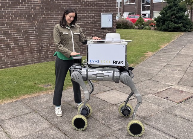 Robot dog out on delivery