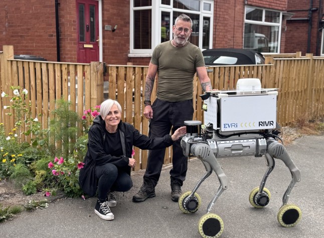 Robot dog out on delivery
