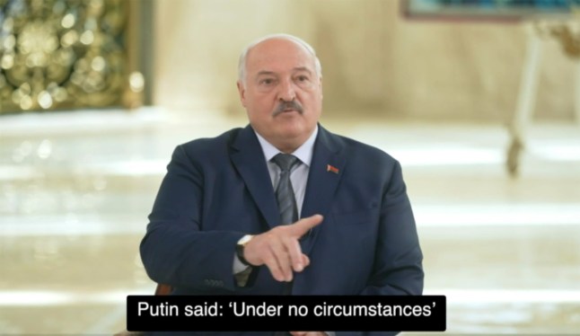 Vladimir Putin expressly forbade his military commanders from bombing Volodymyr Zelensky and his seat of power in Kyiv, claimed the Russian dictator???s closest ally Alexander Lukashenko.