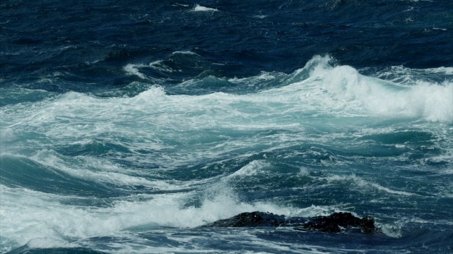 A close-up of waves in the Atlantic Ocean.