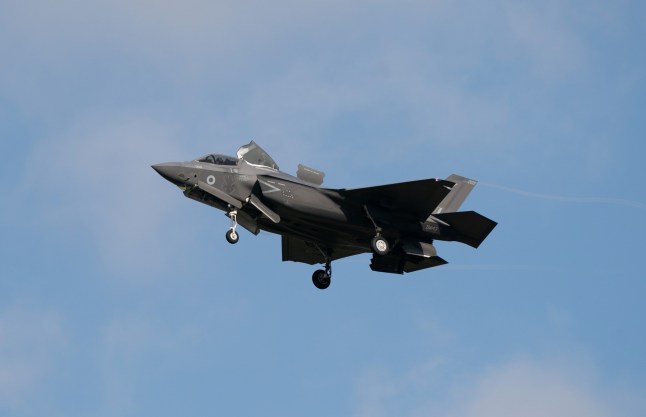 A stealth F-35 fighter jet in the sky