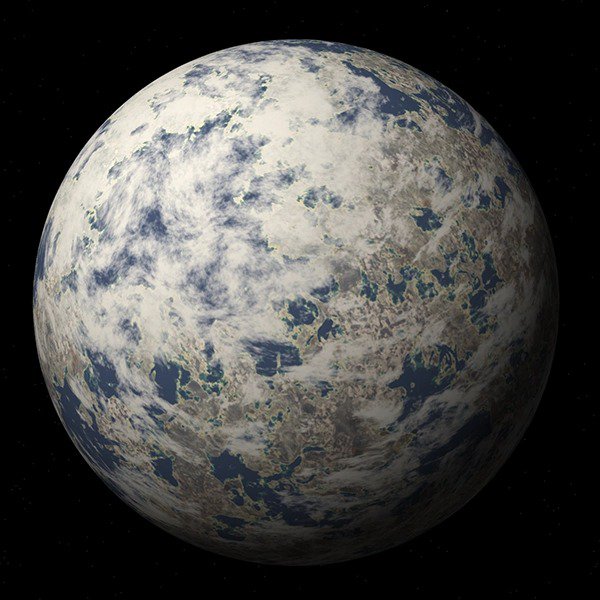 TRAPPIST-1 e is a terrestrial exoplanet that orbits an M-type star. Its mass is 0.692 Earths, it takes 6.1 days to complete one orbit of its star, and is 0.02925 AU from its star. Its discovery was announced in 2017.