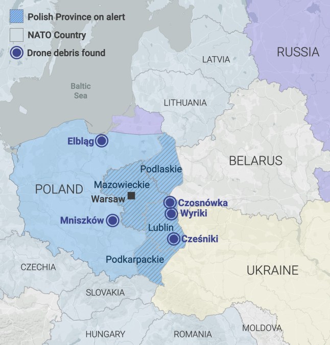 METRO GRAPHICS Poland Russia Drone Map