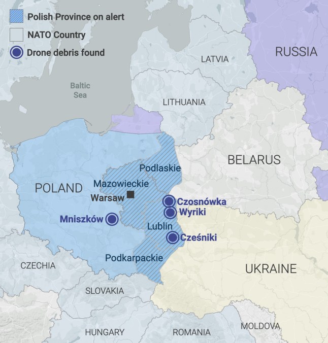 METRO GRAPHICS Poland Russia Drone Map