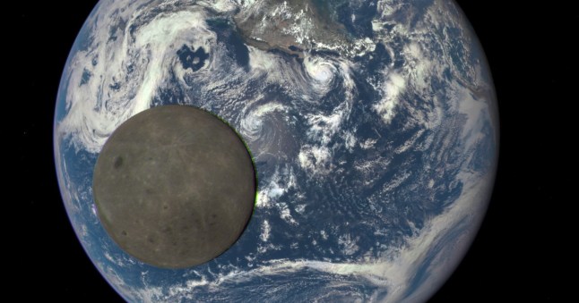 This animation still image shows the far side of the moon, illuminated by the sun, as it crosses between the DISCOVR spacecraft's Earth Polychromatic Imaging Camera (EPIC) camera and telescope, and the Earth - one million miles away. Credits: NASA/NOAA A NASA camera aboard the Deep Space Climate Observatory (DSCOVR) satellite captured a unique view of the moon as it moved in front of the sunlit side of Earth last month. The series of test images shows the fully illuminated ?dark side? of the moon that is never visible from Earth. The images were captured by NASA?s Earth Polychromatic Imaging Camera (EPIC), a four megapixel CCD camera and telescope on the DSCOVR satellite orbiting 1 million miles from Earth. From its position between the sun and Earth, DSCOVR conducts its primary mission of real-time solar wind monitoring for the National Oceanic and Atmospheric Administration (NOAA).