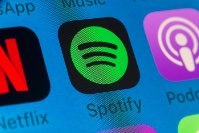 Spotify logo on mobile