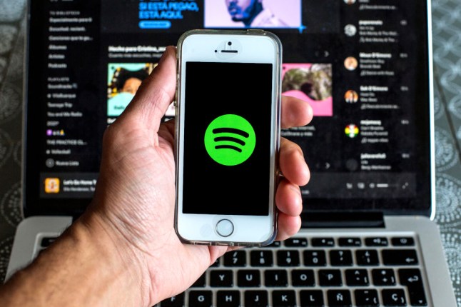 In this photo illustration the Spotify Music app seen