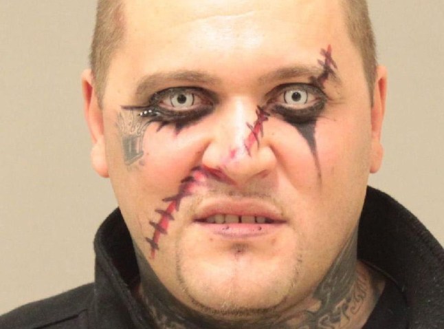 The best mug shots featuring people who have been arrested over the Halloween period have been revealed on the Internet. If you're going to skip out on meeting your parole officer, you should probably lay low and NOT parade about in full makeup! This 32-year-old Michigan man was charged with being a parole absconder and unfortunately for him, he stood out like a sore thumb in his Halloween getup