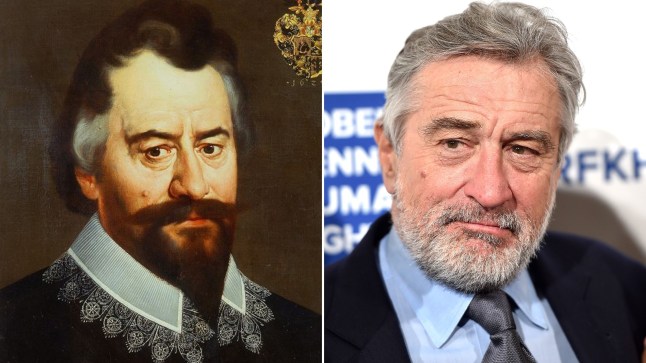 Left to right: 17th-century Polish nobleman Johann Vogt and Hollywood actor Robert De Niro