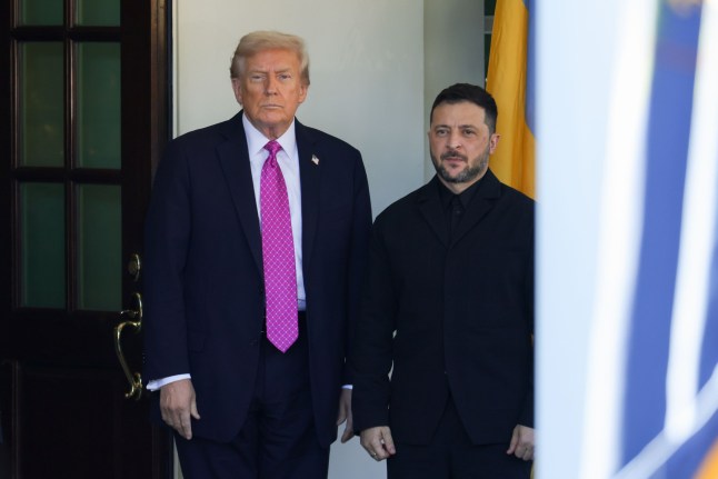 Mandatory Credit: Photo by Bryan Dozier/NurPhoto/Shutterstock (15546781f) U.S. President Donald Trump greets Ukrainian President Volodymyr Zelensky at the White House in Washington, D.C. on October 17, 2025. Zelensky and Trump are expected to discuss the ongoing war with Russia and the U.S. possibly providing long-range Tomahawk missiles to Ukraine. President Trump Greets President Zelensky At White House, Washington, d.c., United States - 17 Oct 2025