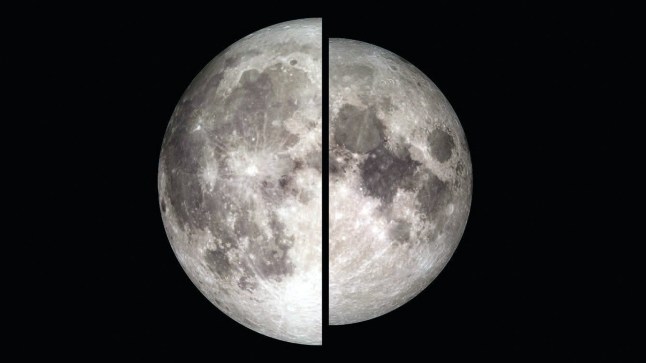 An image of the moon taken by NASA's Lunar Reconnaissance Orbiter is shown in two halves to illustrate the difference in the apparent size and brightness of the moon during a supermoon. The left half shows the apparent size of a supermoon (full moon at perigee), while the right half shows the apparent size and brightness of a micromoon (full moon at apogee). Credits: NASA/Goddard/Lunar Reconnaissance Orbiter. https://www.jpl.nasa.gov/edu/resources/teachable-moment/whats-a-supermoon-and-just-how-super-is-it/#:~:text=Animageof,LunarReconnaissanceOrbiter.