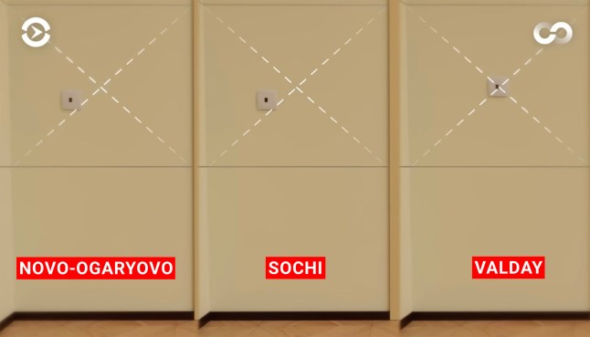 Putin uses replica offices - pictured - to disguise his location as new investigation reveals he pretends to be in Moscow, while staying in Sochi, by the Black Sea, or in his secluded forest palace in Valdai