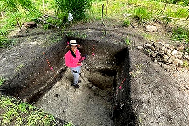 Xanti S. Ceballos Pesina, a Ph.D. candidate in the School of Anthropology and a co-author on the study, helped excavate a smaller complex within Aguada F?nix. Ceballos, who grew up in Mexico, has visited numerous Maya sites as an archaeologist. Courtesy of Xanti S. Ceballos Pesina