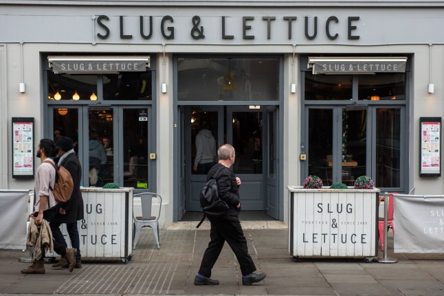 COLCHESTER, ENGLAND - FEBRUARY 18: A general view of a Slug and Lettuce bar and restaurant pub in the High Street on February 18, 2023 in Colchester, England . (Photo by John Keeble/Getty Images)