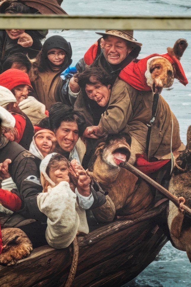 The Ai generated Christmas Mural monstrosity on the Riverside at Kingston-Upon-Thames