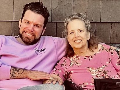 Justin Harrison and his mum