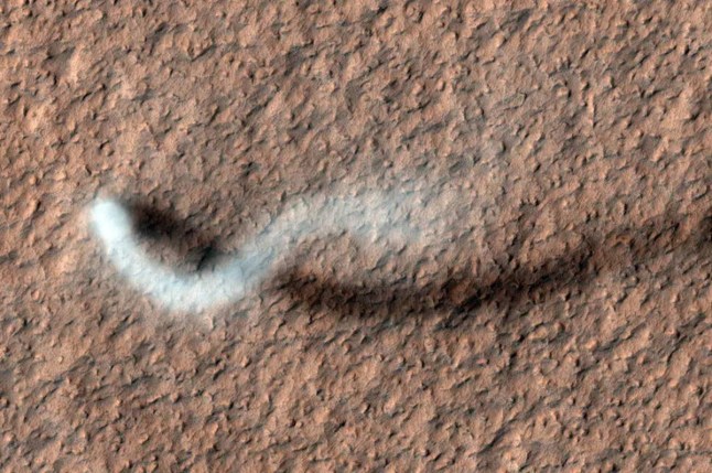 A dust devil on Mars (Picture: Nasa)