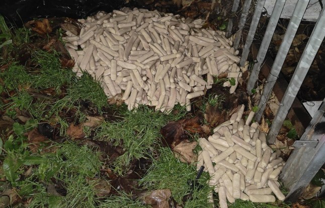 Sausage bandit dumps massive pile of weiners on Bristol footpath