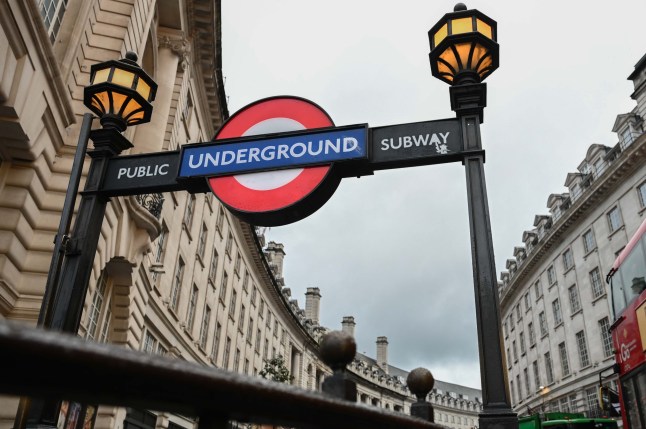 The entrance to a subway station is seen as the subway workers go on strike on September 10, 2025 in London, United Kingdom.