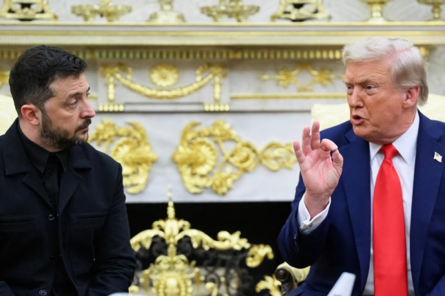 (FILES) Ukraine's President Volodymyr Zelensky and US President Donald Trump participate in a meeting in the Oval Office of the White House in Washington, DC, on August 18, 2025. Ukraine's President Volodymyr Zelensky and US President Donald Trump are to meet on December 28, 2025 in Florida to discuss efforts to end Russia's invasion, Kyiv said on December 26, 2025. "There is a plan for the meeting" to take place on December 28, an advisor to Zelensky said, after an earlier statement from the Ukrainian leader signalled the meeting. (Photo by Mandel NGAN / AFP via Getty Images)