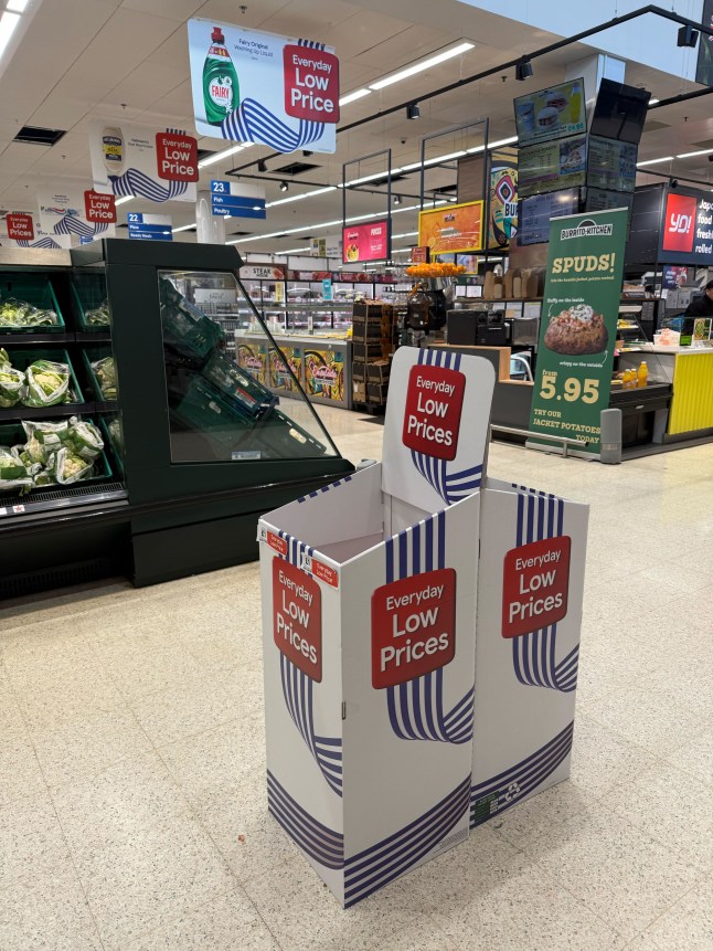 Everyday Low Prices bradning seen in a Tesco supermarket in London