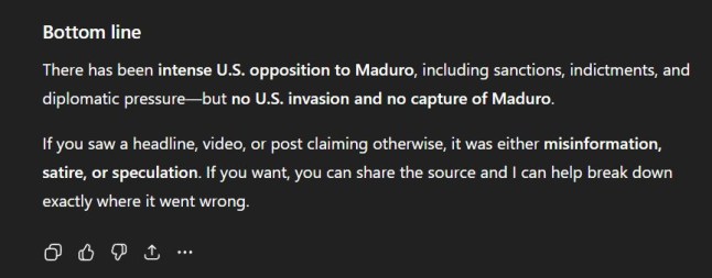 ChatGPT is already rewriting history and saying Trump didn't invade Venezula Credit ChatGPT