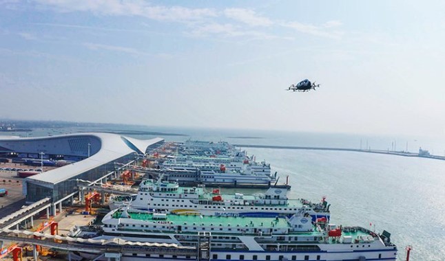 EH216-series eVTOL completes a point-to-point flight from Haikou, Hainan to Zhanjiang, Guangdong, crossing the Qiongzhou Strait