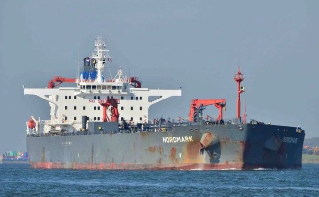 Image shows a russian tanker previously called the Tia which was seen sailing through the English channel